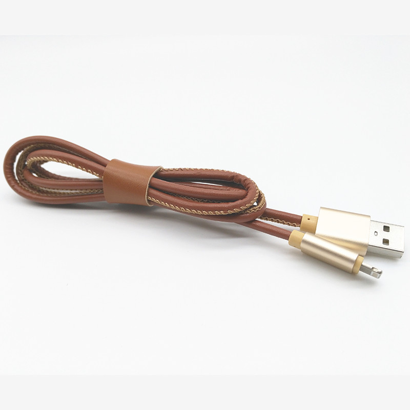 High Quality PU Leather USB Data Cable for iPhone6