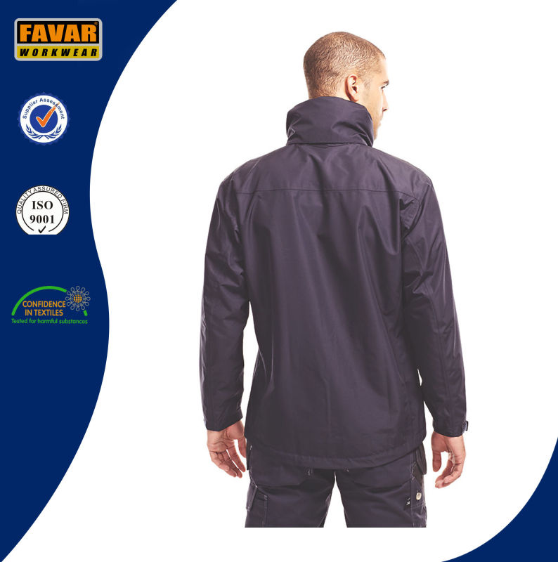 Men Navy Waterproof Rain Jacket