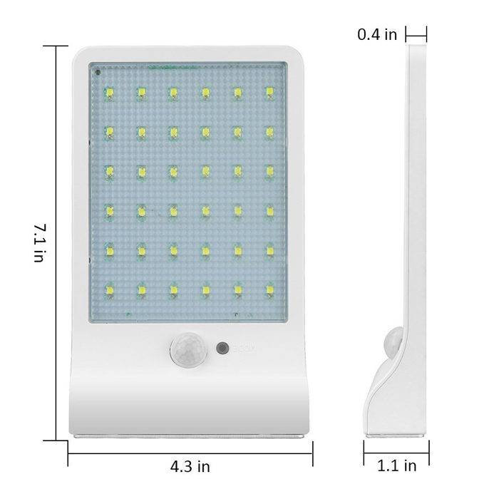 High Brightness 450lm 36 LED Solar Power PIR Motion Sensor Light Garden Security Lamp Outdoor Street Waterproof Wall Light