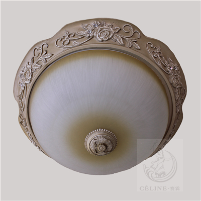 New Design Resin Ceiling Light with Glass Shade (SL92677-3)