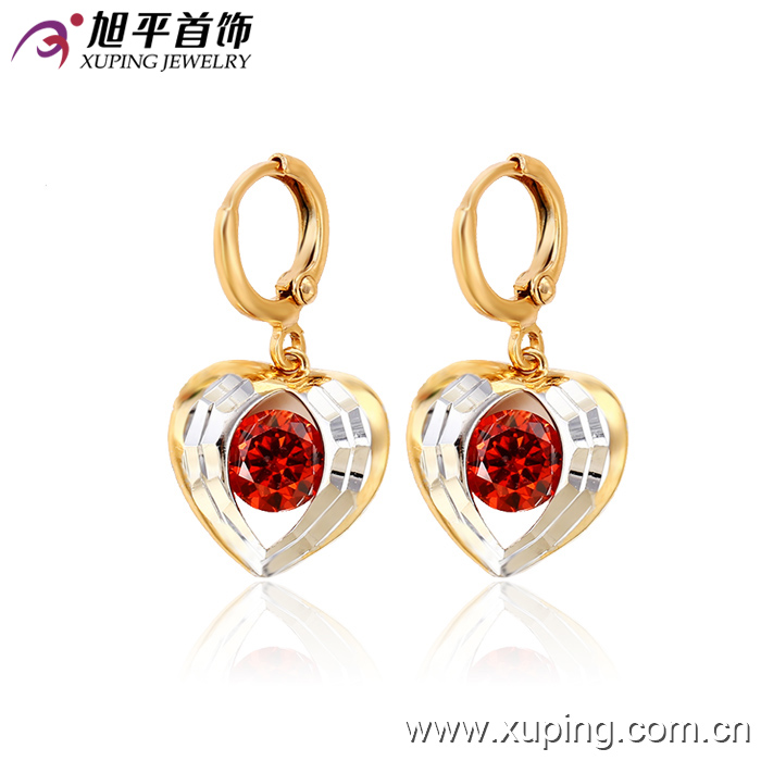 Fashion Elegant Hot Sales Heart-Shaped CZ Multicolor Imitation Jewelry Eardrop Earring-28336