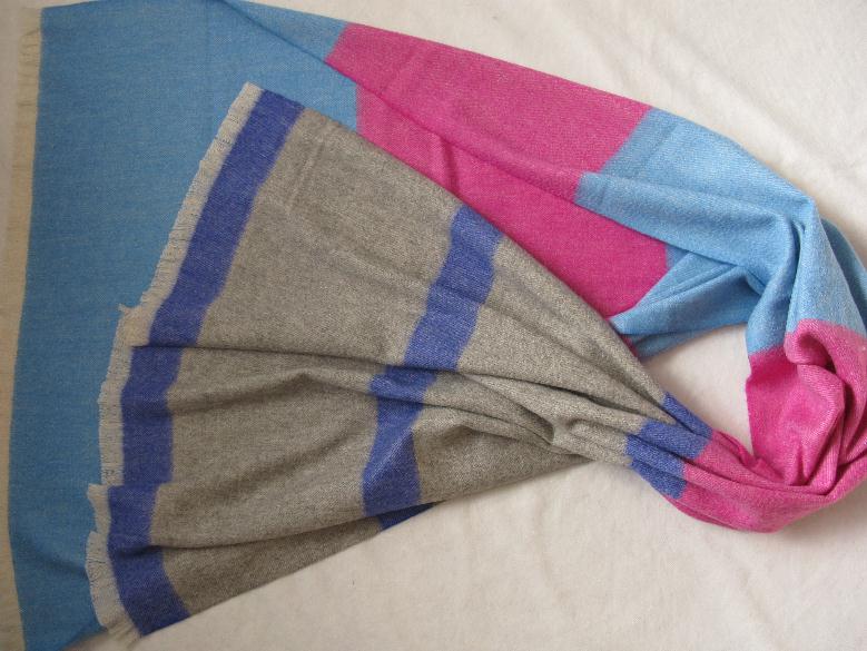 50% Cashmere 50% Wool New Stripes Shawl