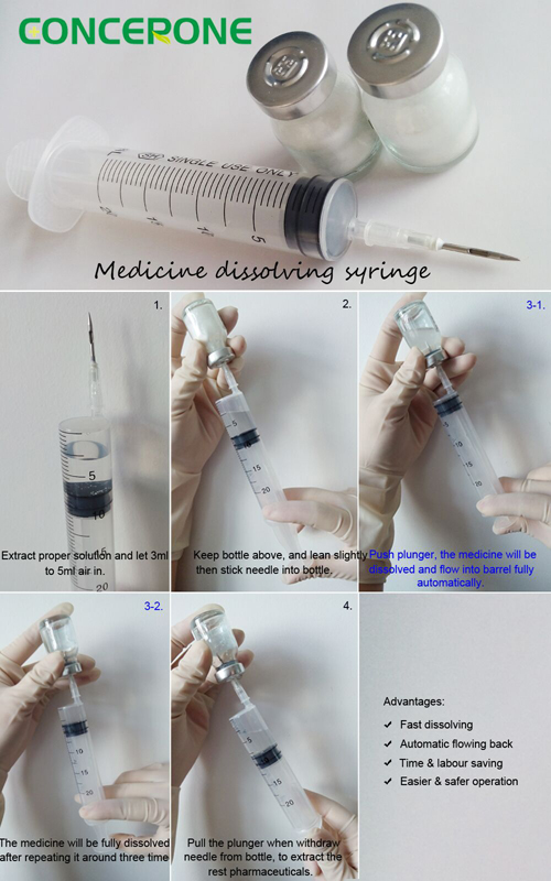 Disposable Dissolved Doser 20ml Disposable Syringes for Soluble Drug