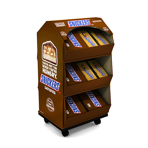 Supermarket Promotion Snickers Paper Display Cardboard Floor Display