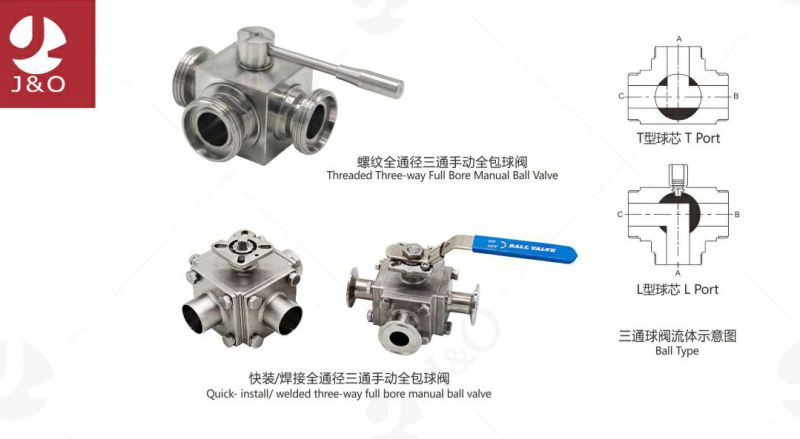 Hot Sale Sanitary 3 Way Male Ball Valve