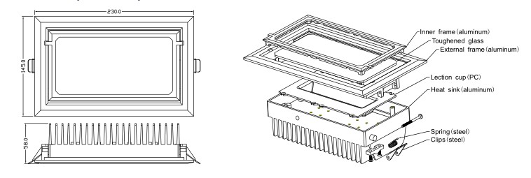 5730 30W Square LED Downlight (DLS-030-AW-W/NW/WW-02)