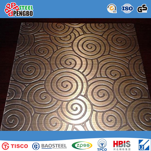 Tched, Embossed, Hl, Mirror Finish Stainless Steel Sheet