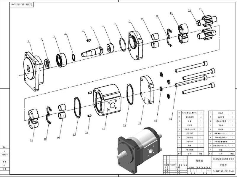 Hydraulic Pump Type Gear Motor with Outboard Bearing