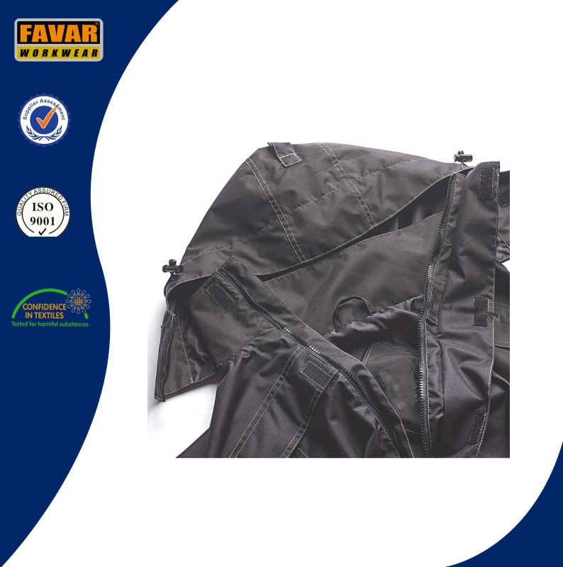 Polyester Oxford Black Waterproof Coverall Workwear