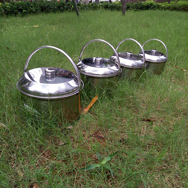 4 Pieces One in One Stainless steel Outdoor Cookware Set / Camping Hanging Pot Set