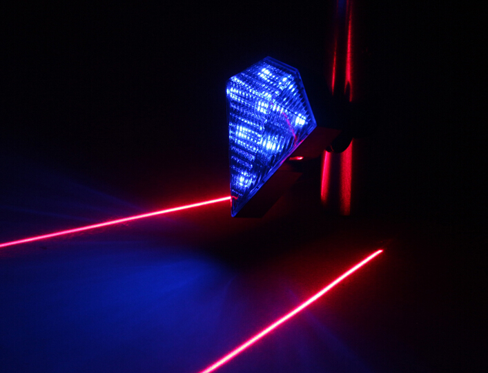 Rechargeable Blue Bike Lamp Rear Light with Laser