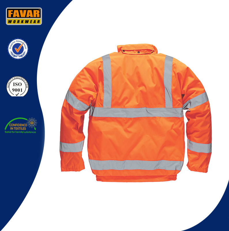 Orange Waterproof Hi Vis Bomber Jacket