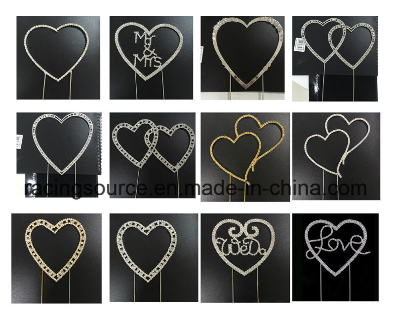 High Quality Wedding Cake Topper Vintage Rhinestone Single Heart