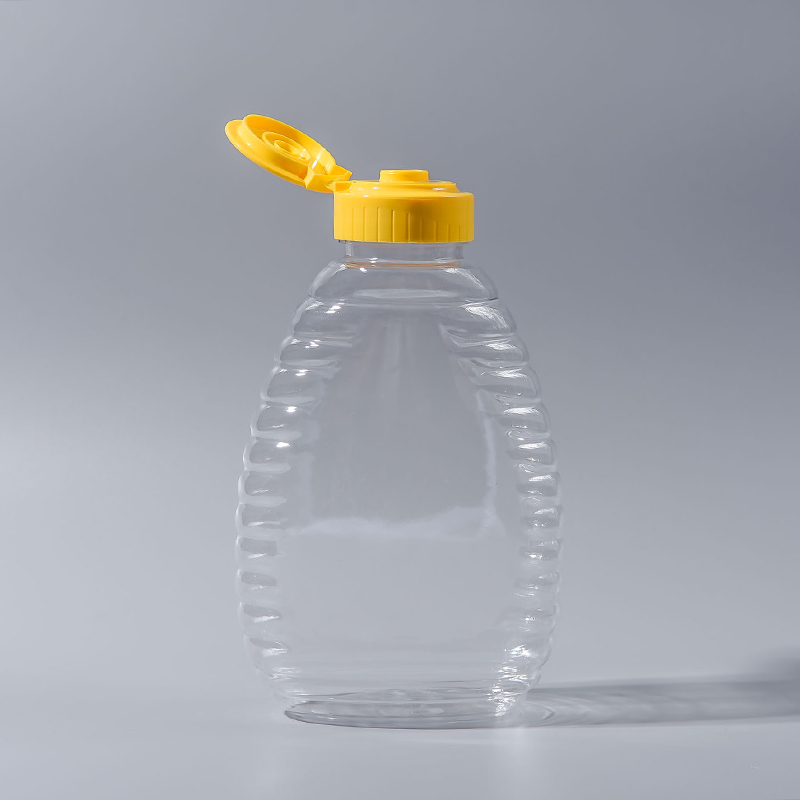 450g Pet Bee Honey Bottle Plastic Honey Bottles Jam Bottles Ketchup Bottle with Silicone Valve Caps