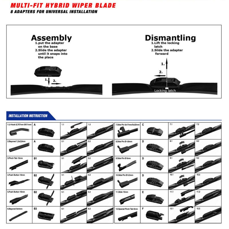 T710 Driver Passenger Vehicle Smooth Quiet Streak-Free Windshield Stealth Stainless Steel Rubber Silicone Frame Wiper Blade