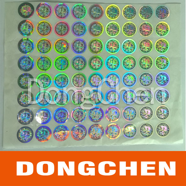 Gold Coin Sticker Serial Number Hologram Label Sticker