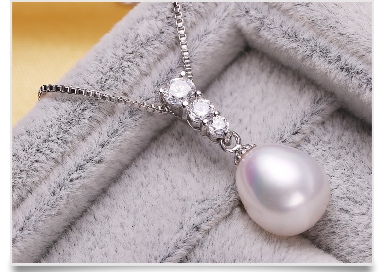 Natural Fresh Water Jewellery Pearl Set 9-10mm AAA Drop Pearl Fresh Water Pearl Set