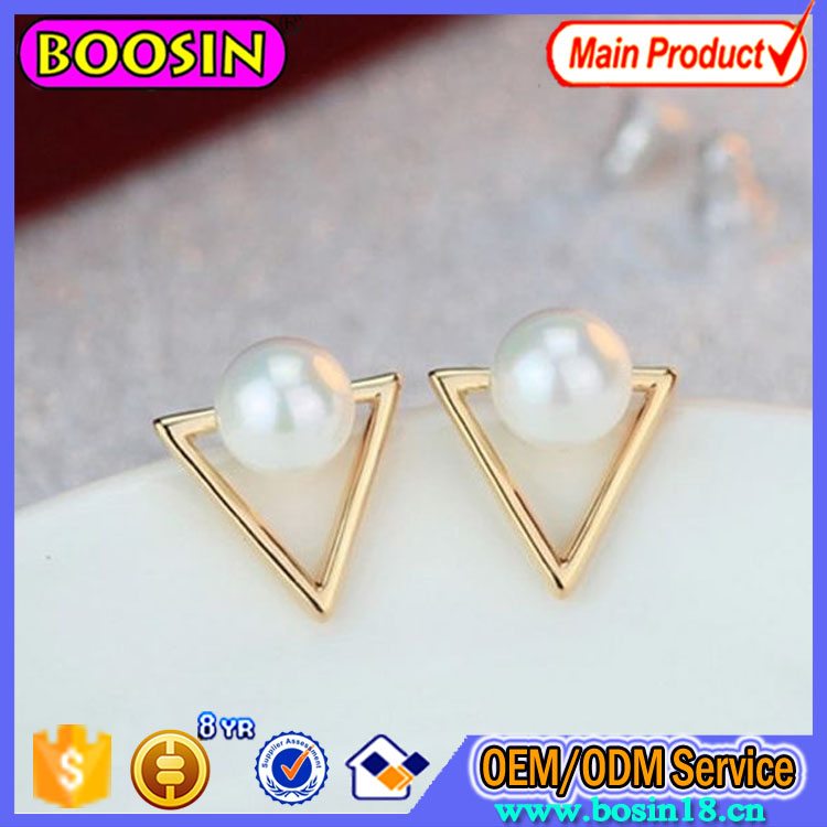 Colorful Ribbon Gold Earring, Alloy Ear Stud Earring for Women #B136