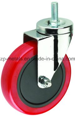 3inch Medium-Duty Red PVC Screw Caster Wheel