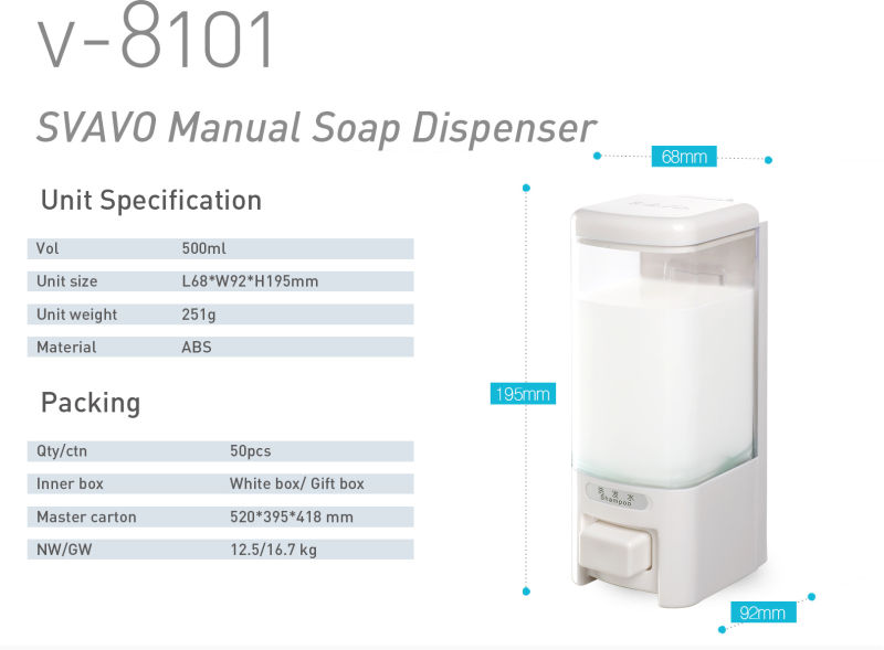 Bathroom Accessories Soap Dispenser with Clear Liquid Tank (V-8101)