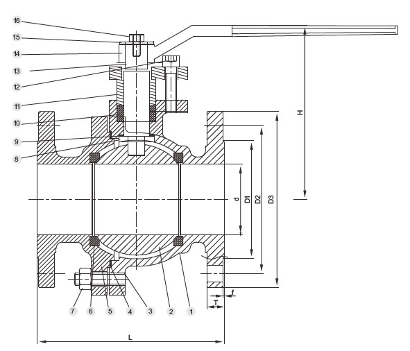 150lb Cast Steel Wcb Floating Type Flange End Ball Valve