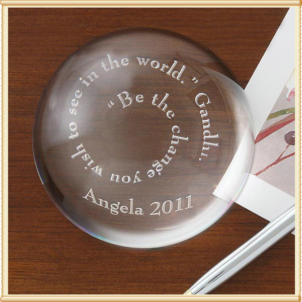 Arch Transparent Crystal Paperweight -Free Engraving Logo