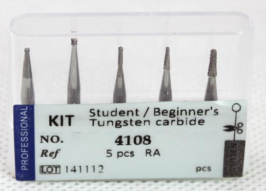 Dental Bur Kit - Student / Beginner's Tungsten Carbide Ra. Low Speed