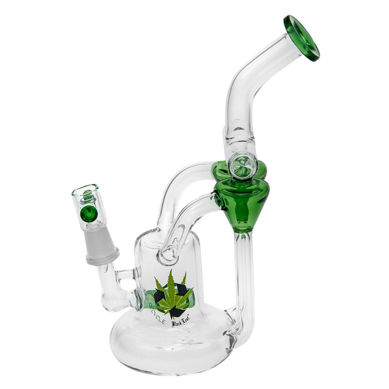 Glass Recycler Bubbler Smoking Pipes with Two Recycle Chambers (ES-GB-368)