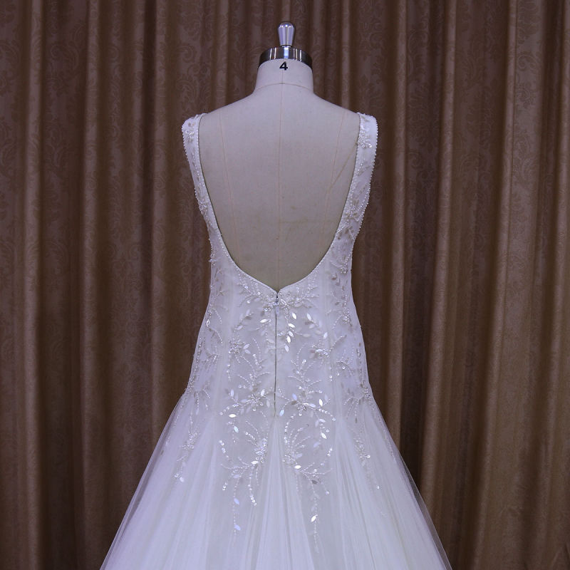 Personal Tailor's Sexy Beaded and Pleated Wedding Dress