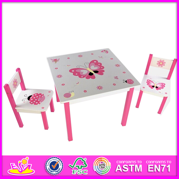 Colorful Cute Design Wooden Furniture Table and Kids Chair for Baby