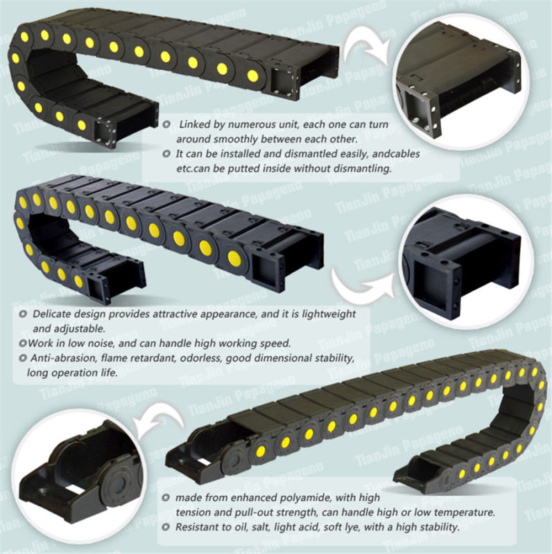 Enclosed Type Electrical Nylon Drag Cable Chain