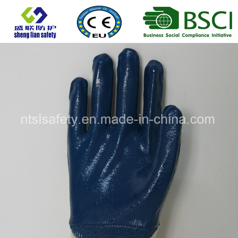 Blue Nitrile Coated Interlock Safety Glove