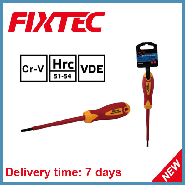 Fixtec Hand Tools 4mm 100mm Insulated Screwdriver with Insulation Handle