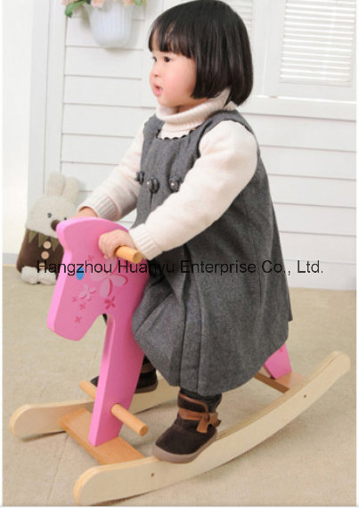 High Quality Wooden Baby Rocking Horse-Wooden Rocker with Flower