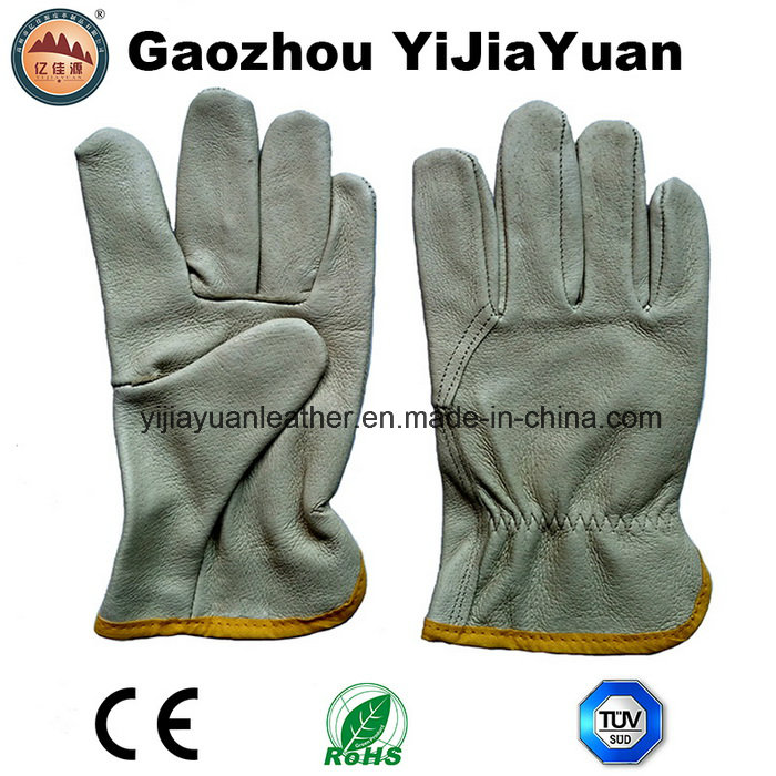 Pig Grain Leather Safety Machanic Driving Gloves