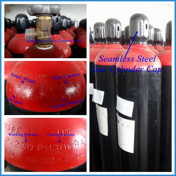 50L Seamless Steel High Pressure CO2 Gas Cylinder (EN ISO9809)