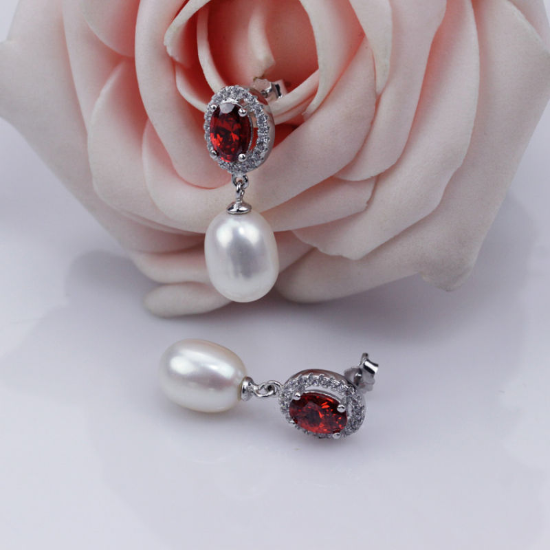 Double Pearl Earrings 8-8.5 mm AAA Drop Fashionable Pearl Earrings