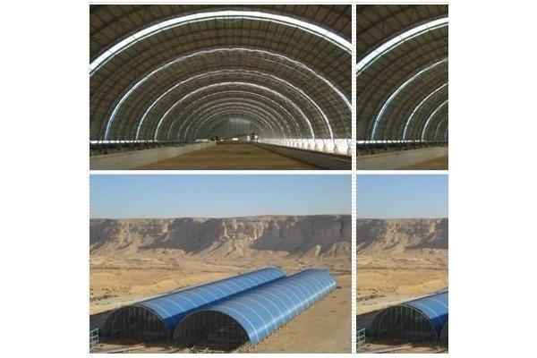 Space Grid Frame Structure for Coal Storage Shed with Arch Roof