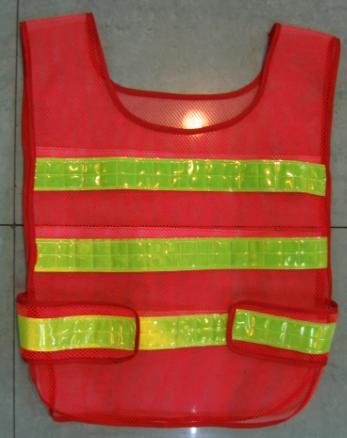 Polyester Traffic Vest with Reflective Strip