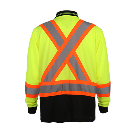 Long Sleeve High Visibility Reflective Polo Shirt