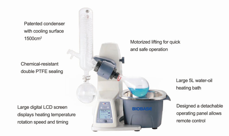 Biobase Hot Sale Automatic LCD Display 1L Rotary Evaporator with Vacuum Pump