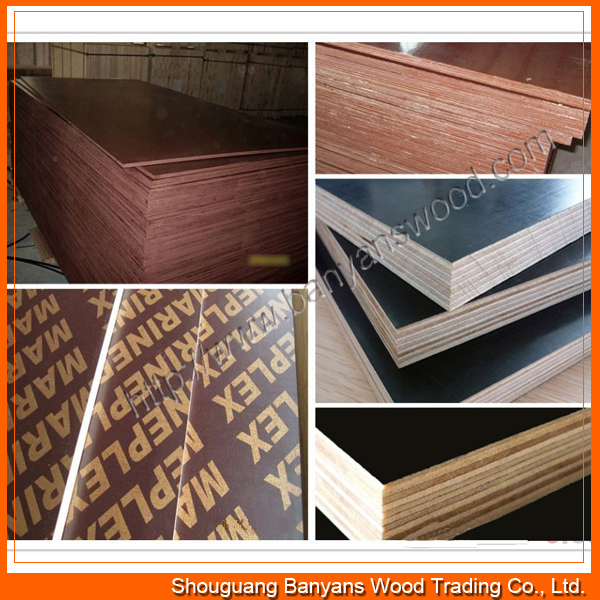 12mm Plywood with Brown and Black Waterproof Film Faced Shuttering Plywood