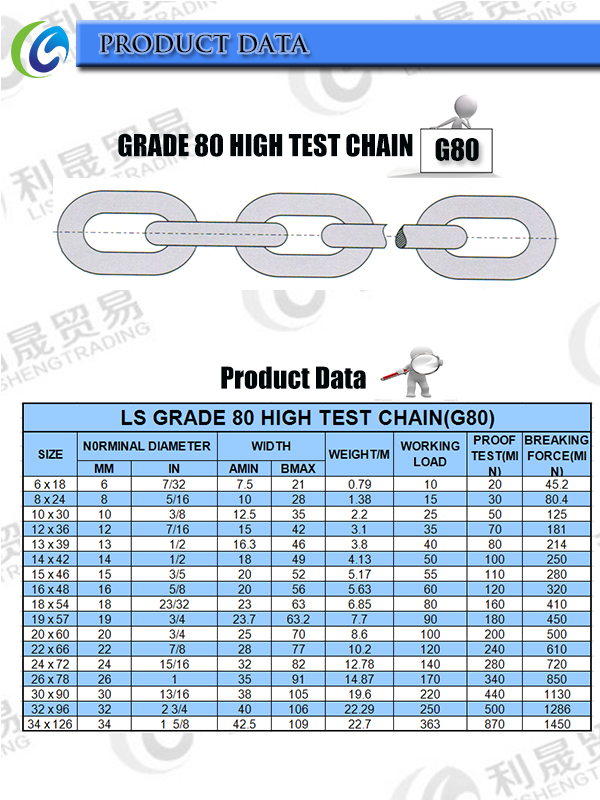 G80 Alloy Steel High Test Chain