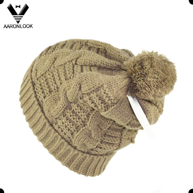 Winter Warm Cable Knit Bobble Ski Hat