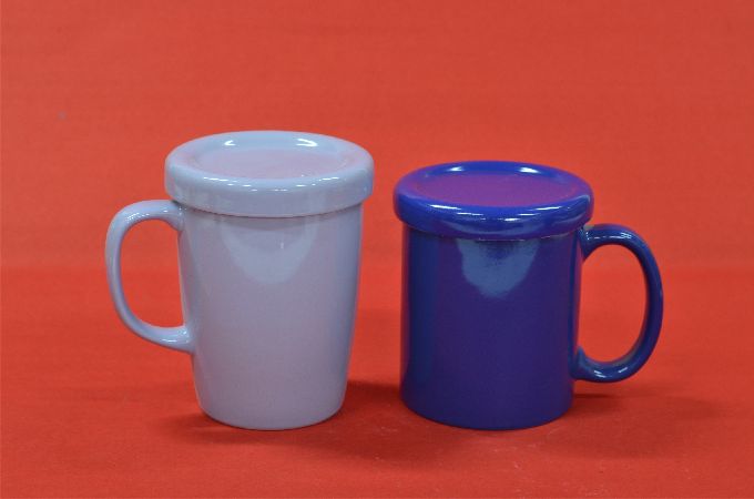 Grey Blue Cup with Lid