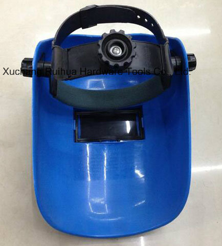 Wholesale Latest Design Blue Welding Mask with Welding Glass, Adjustable Harness Simple Design Black Welding Helmet