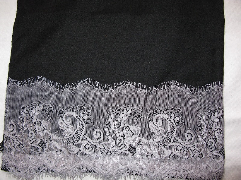 Best Quality Cashmere Wool Lace Trim Shawl