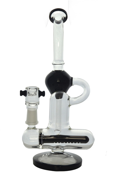 Inline Showerhead Recycler Hookah Glass Water Pipe for Smoking (ES-GB-451)