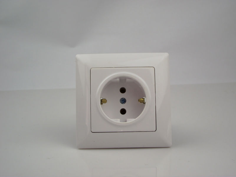 Switch Factory European Style German Wall Socket, 1 Gang Electric Wall Socket