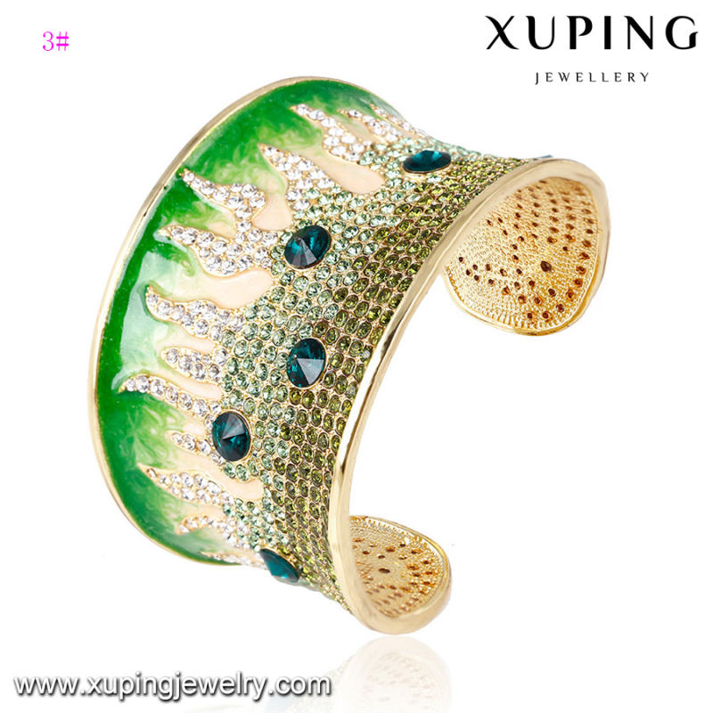 Bangle -63 Fashion Elegant Rhinestone Jewelry Ring Bangle in 24k Gold Color